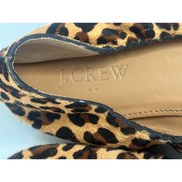 J.Crew Brown Black Calf Hair Leopard Print Ballet Flats Black Tassel Comfy 7.5 - Picture 2 of 8